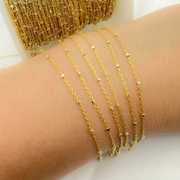 Gold Plated 925 Sterling Silver Satellite Cube Chain